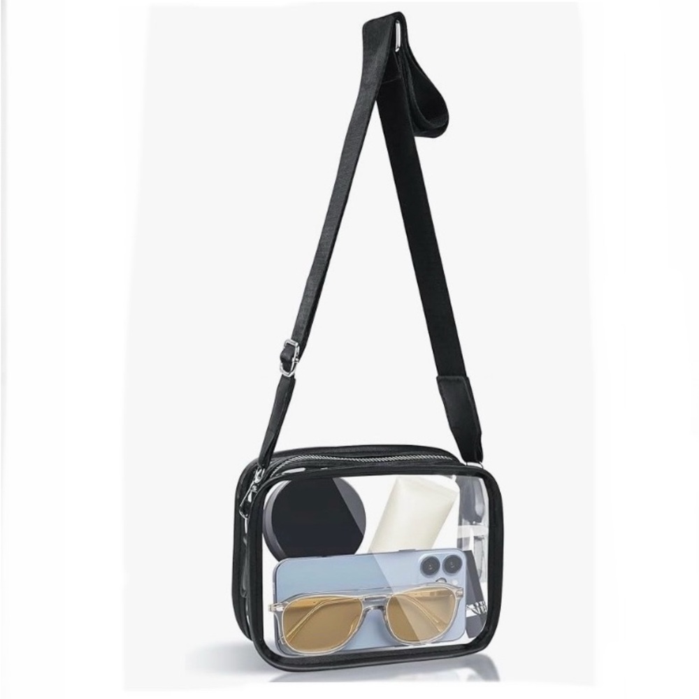 Stadium Approved Clear Bag for Events, Adjustable Strap Clear with Wallet